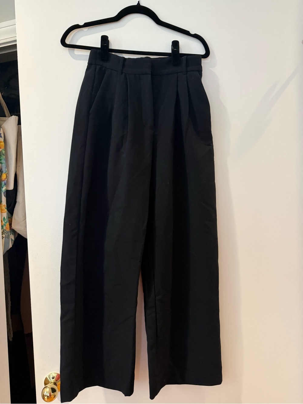 Abercrombie & Fitch High-Waist Wide Leg Black Trousers